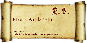 Riesz Valéria névjegykártya